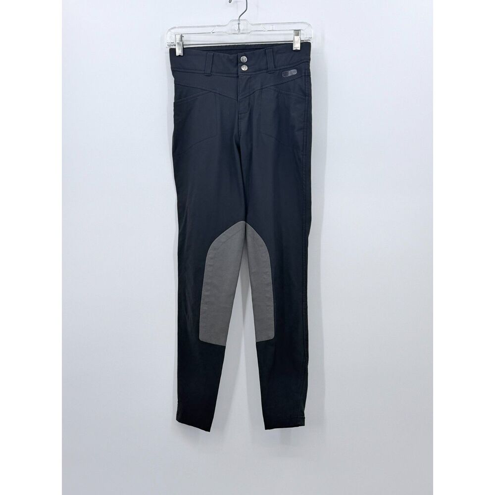 Kerrets Black Gray Riding Pant Women Breeches Small Equestrian Knee Patch